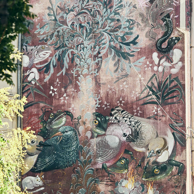 Œuvre de street-art réalisé dans le cadre d'Echappées d'Art en 2018.